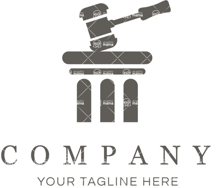 Business Logo Templates - vector graphics in a pack from GraphicMama - Law Firm Logo Design - Black and White